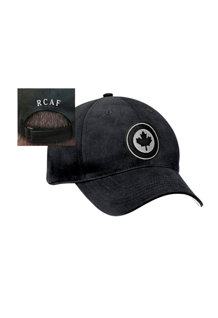Black RCAF Round Crested Cap